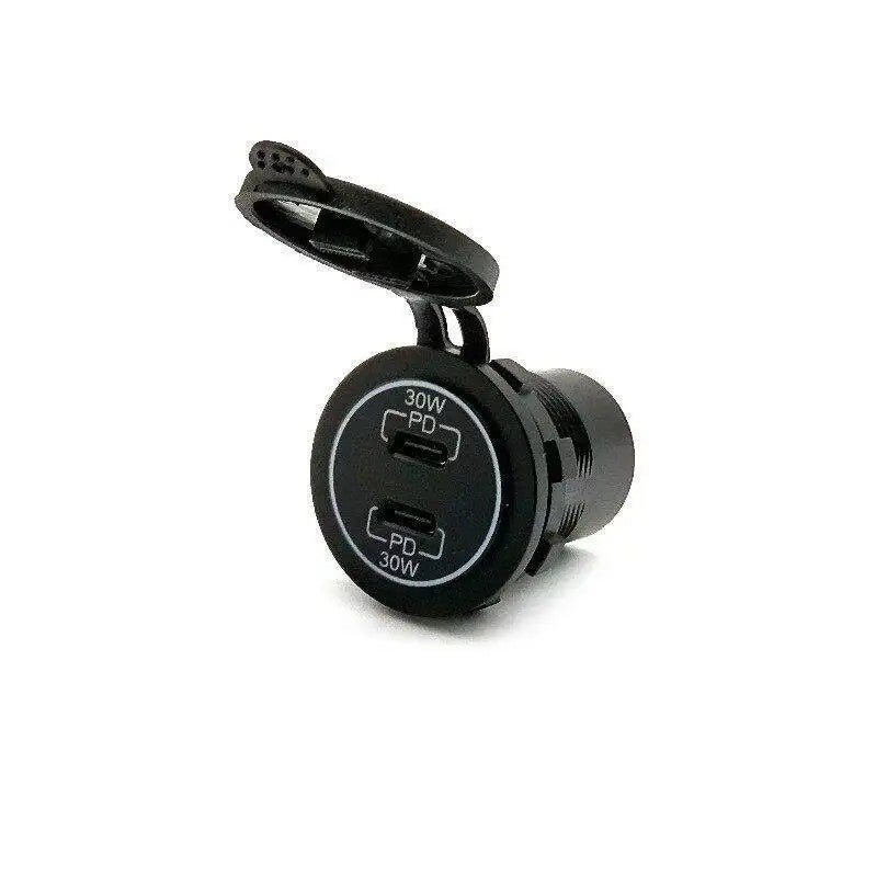 Bluejw Dual USB C PD 60W Car Charger Adapter - Fast Charging 12V Power Outlet Socket for Cars Trucks RVs Campers - Automobile Chargers - Image 1